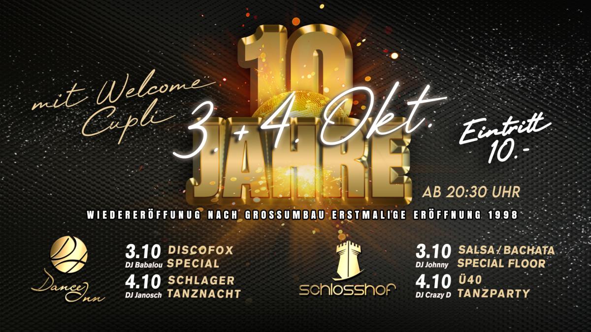Tanzparty40 🥂 10 Jahre Dance Inn 🥂 Ü40 Tanzparty mit DJ Crazy D